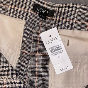 Loft plaid dress pants size 6 new with tags